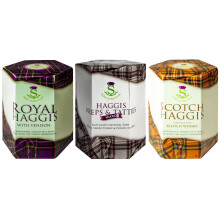 Scottish Haggis Pack of 3: Traditional with Venison, Neeps & Tatties Haggis Mix and Scotch Whisky Flavour Haggis in a Tin Scotland's National Dish