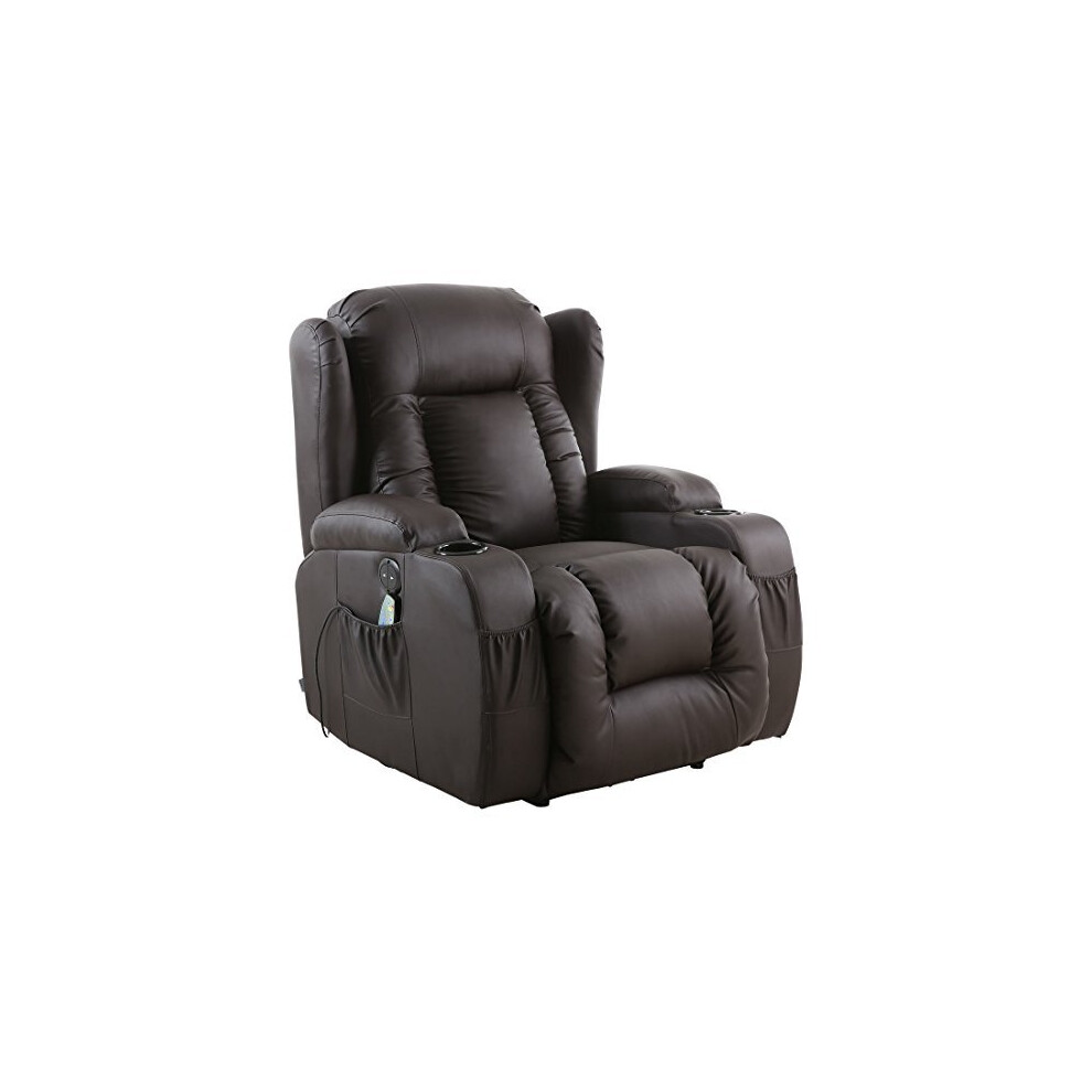 Caesar Electric Bonded Leather Automatic Recliner Heat & Massage Chair