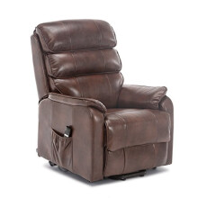 (Brown) Buckingham Electric Rise Recliner Armchair Lounge Leather Air Riser Chair