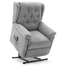 (Grey) Barnsley Fabric Electric Rise Recliner Sofa Armchair