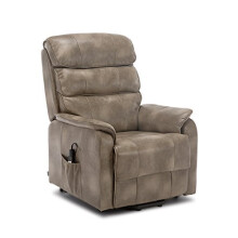 (Stone) Buckingham Electric Rise Recliner Armchair Lounge Leather Air Riser Chair