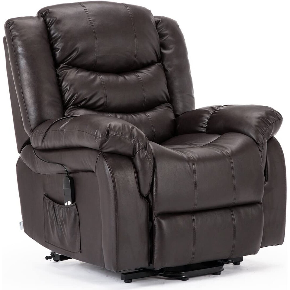 (Brown) Seattle Electric Rise Leather Recliner Armchair Sofa Home Lounge Chair