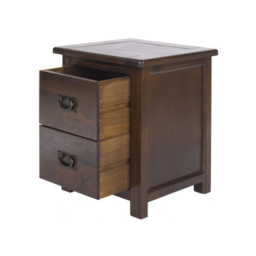 Core Boston Elegant Dark Pine 2 Drawer Bedside Cabinet 2