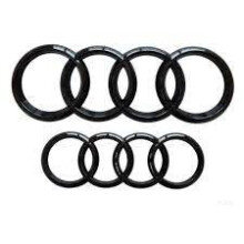 AUDI GLOSS BLACK FRONT & REAR BADGE EMBLEM A6 Q3 Q5 Q7 S-LINE