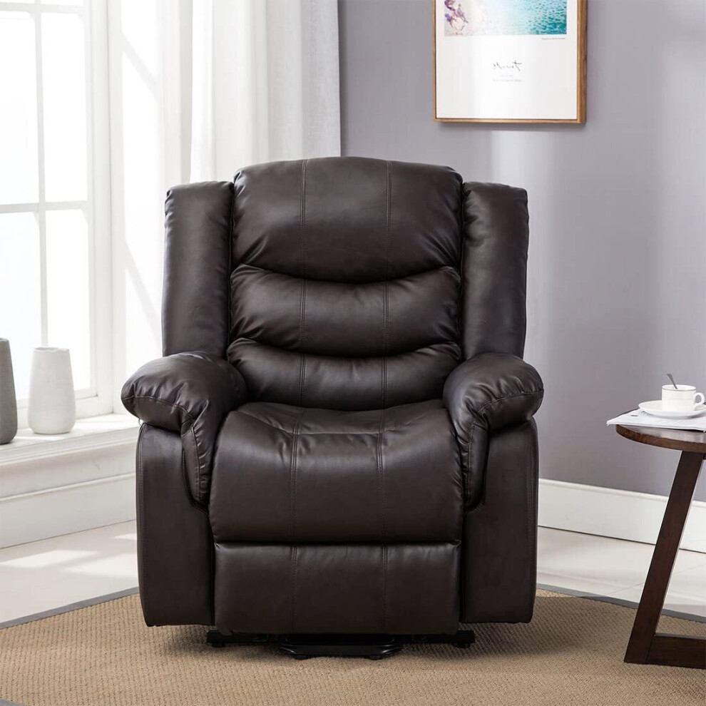 More4homes (Cream) Seattle Electric Leather Auto Recliner Armchair Sofa Home Lounge Chair
