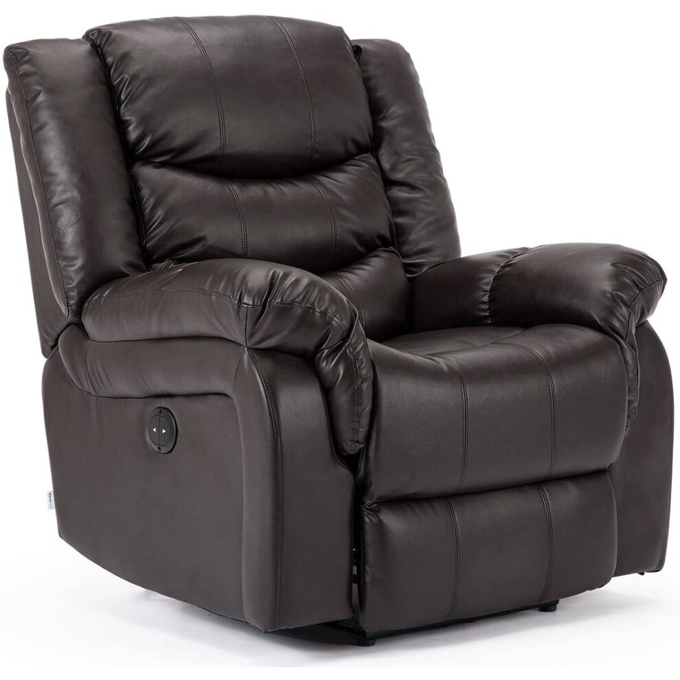 More4homes (Brown) Seattle Electric Leather Auto Recliner Armchair Sofa Home Lounge Chair Brown
