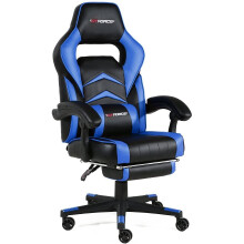 (Blue) Gtforce Turbo Reclining Sports Racing Gaming Office Desk Pc Car Faux Leather Chair (Blue)