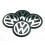 Volkswagen VW Black Overlays Stickers Emblems Aluminum Embossed Logo 90mm (4 pcs) 1