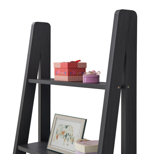 Timber Art Design UK Riva Retro 5 Tier Ladder Bookcase Shelving Shelf Display Unit Black 1