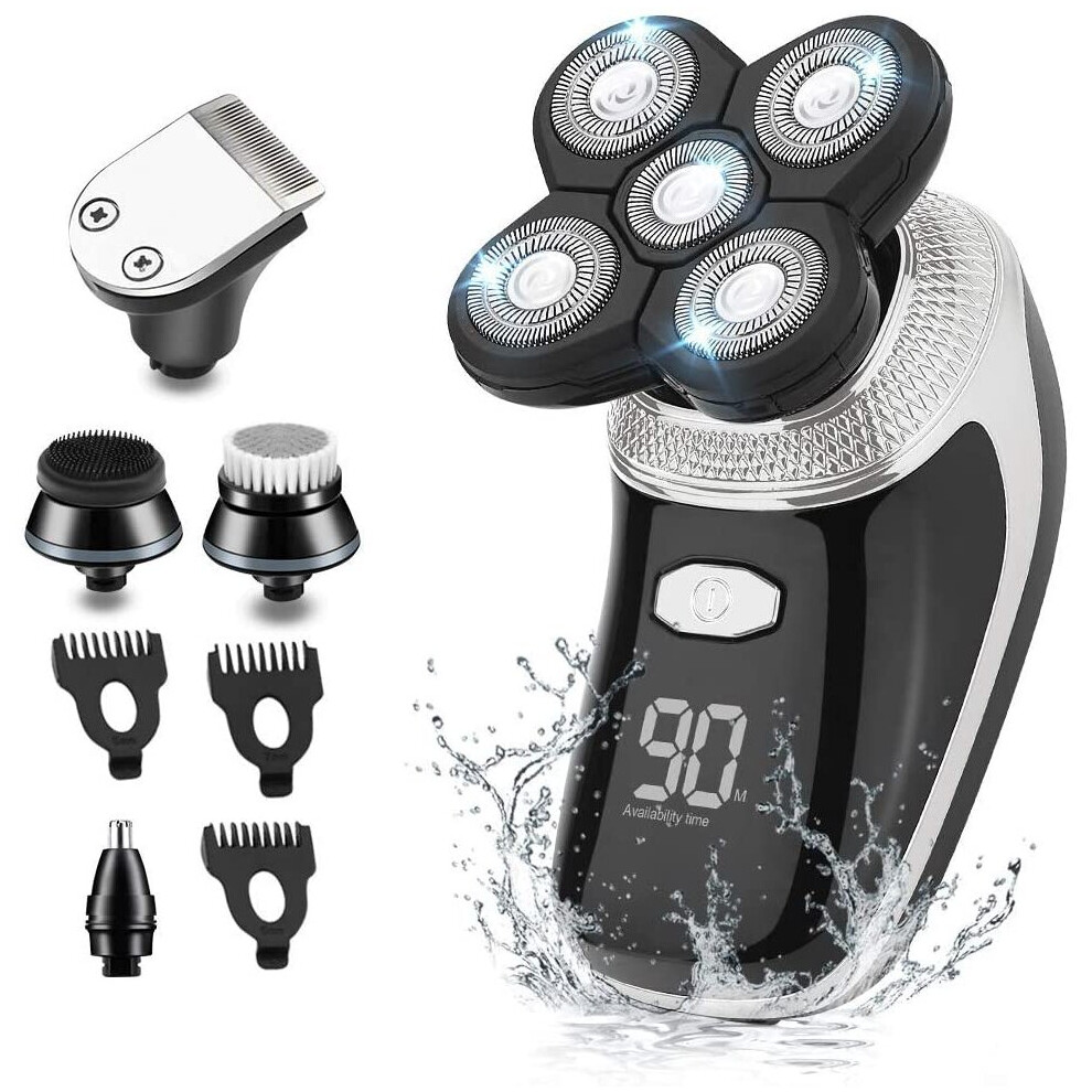 Electric Shaver for Men Waterproof Electric Shaver Wet and Dry Men's Rotary Shavers Electric Shaving Razors Rechargeable USB 4D Electric Bal