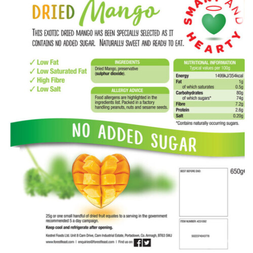 Forest Feast Smart & Hearty Dried Mango, 650g 2