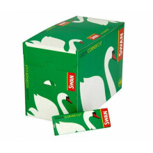 Full Box 100 Booklets of SWAN GREEN Corner Cut Cigarette Rolling Papers
