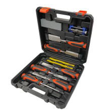 10pc Wood Chisel Set & Sharpening Stone Honing Guide Pencils Carpentry