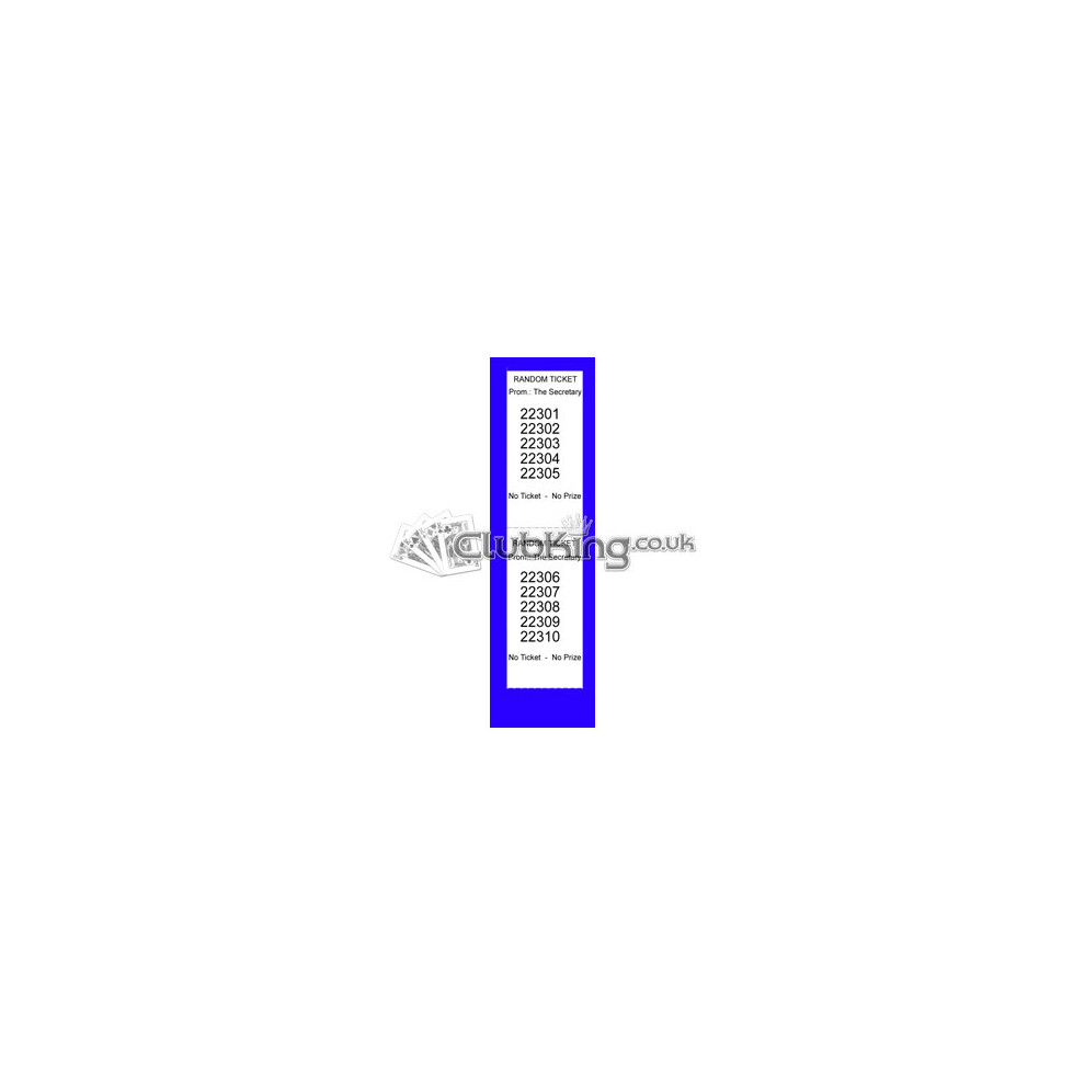 ClubKing Ltd Raffle Pads, 10 to View, Blue