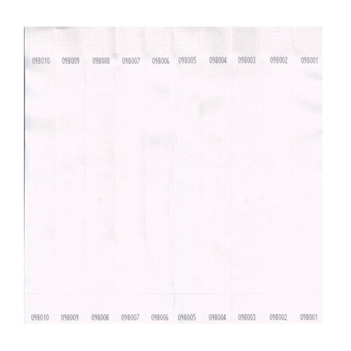 White Tyvek 25mm Wristbands (100 Pack)