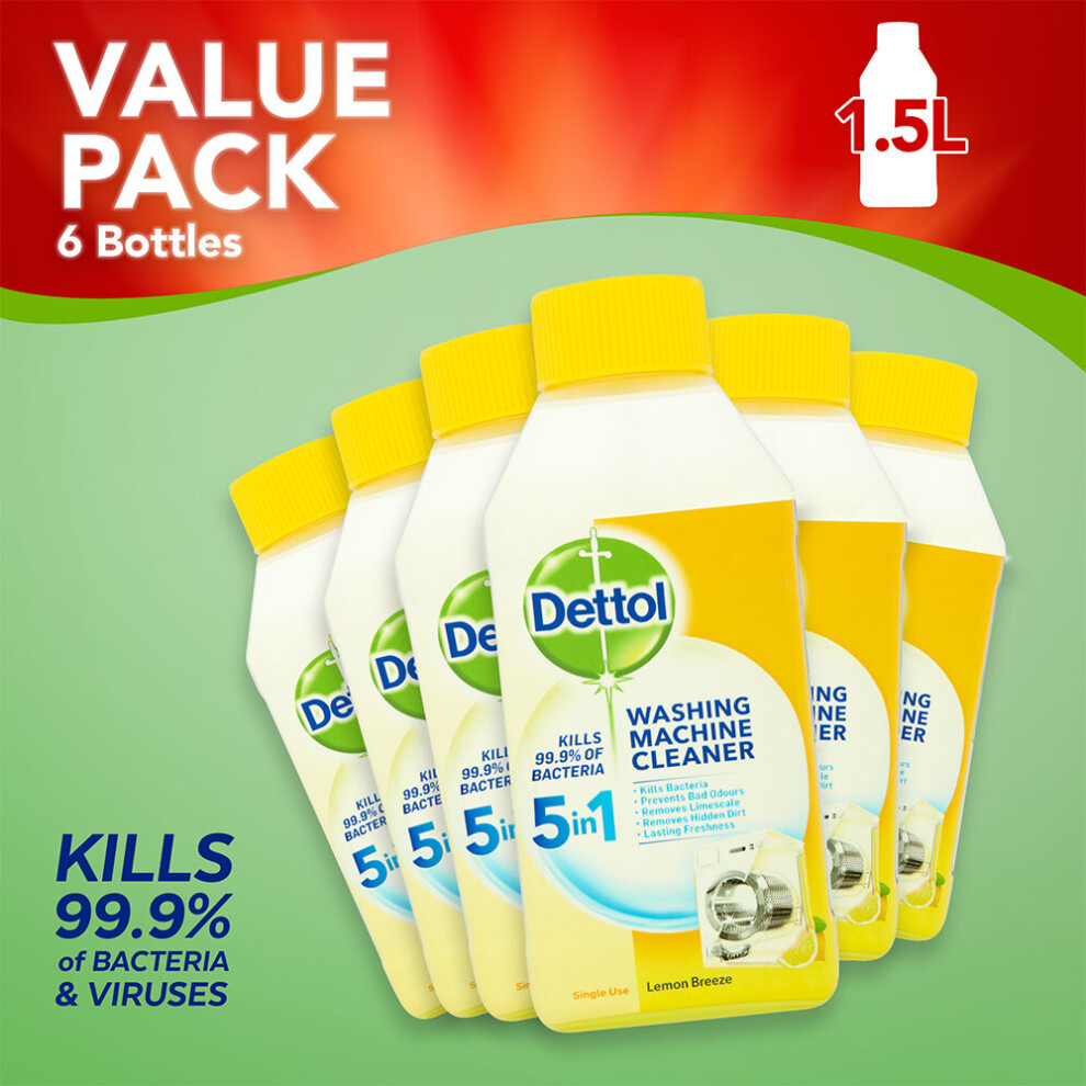 Dettol Washing Machine Cleaner Multipack, Pack of 6 x 250 ml