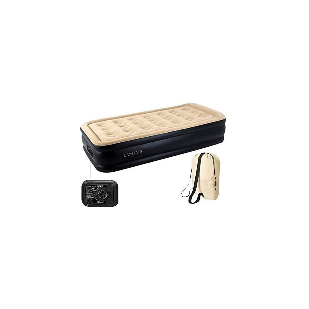 CrystalsÂ® Inflatable Raised Air Bed With Built in Electric Pump - Single