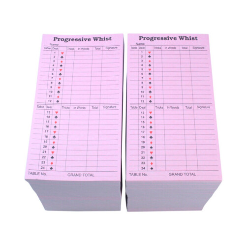 ClubKing Ltd Whist Scorecards, 500 Pack