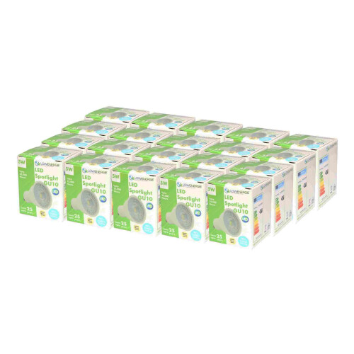 Lowenergie (20) 5w Warm White 3000K LED GU10 Spotlight, Spot Light High Power, Energy Saving bulbs Pack Sizes
