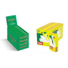 1200 Rizla Green Cigarette Rolling Papers and 1200 Swan Extra Slim Filter Tips