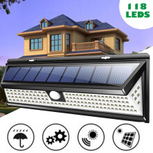 Garden 118 LED Solar Power PIR Motion Sensor Wall Light Security Lamps