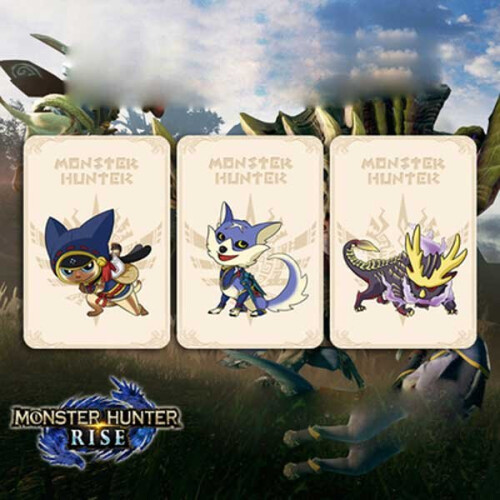 (3 Rise Pattern 2) Monster Hunter Rise Amiibo Cards for Switch