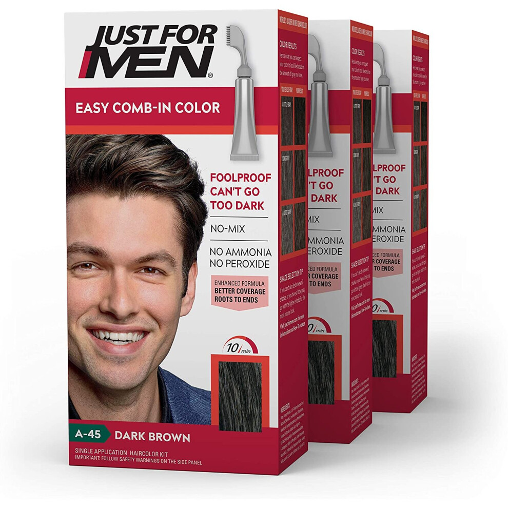 Just for men autostop, dark brown (3 pack), 3 Count