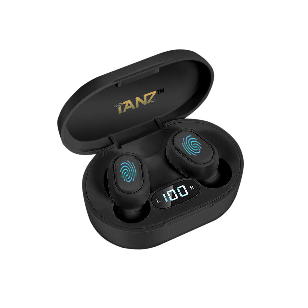 (Black) TANZ XT Wireless Bluetooth Earphones Headphones Earbuds iPhone Samsung