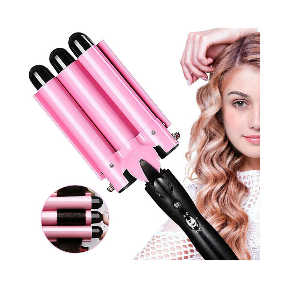 3 Triple Barrel Ceramic Hair Curler Curling Styler Crimper Waver Iron