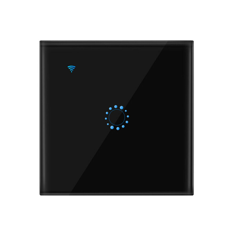 (Black) WiFi Smart Home Wall Light Touch Switch Panel Alexa Voice Google Remote Control