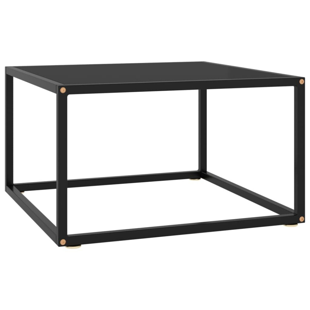 vidaXL Tea Table Black with Black Glass 60 cm Accent Couch Sofa Coffee Desk