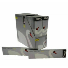 (10 Booklets) 1 5 10 25 50 SWAN KING SIZE SILVER SLIM GENUINE SMOKING ROLLING PAPER