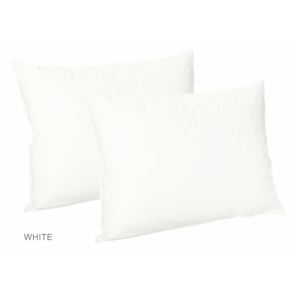 (2x Polycotton Pillowcases (White)) Pack of 2,4 Polycotton Pillowcases Standard Size Super Soft Valuable Bedroom Pillow Covers Only.