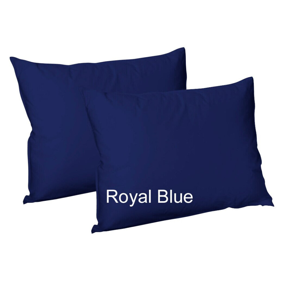 (4x Polycotton Pillowcases (Royal Blue)) Pack of 2,4 Polycotton Pillowcases Standard Size Super Soft Valuable Bedroom Pillow Covers Only.