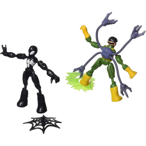 Spiderman Spider-Man Marvel Bend and Flex Costume Nero Vs. Doc Ock Action Figures, 15 cm, per Bambini 4 Anni e Più 2