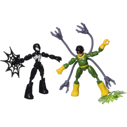 Spiderman Spider-Man Marvel Bend and Flex Costume Nero Vs. Doc Ock Action Figures, 15 cm, per Bambini 4 Anni e Più 1