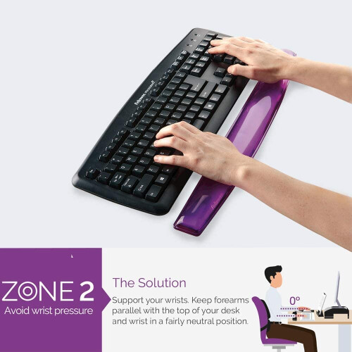 Fellowes Fellowes Crystals Gel Mouse Mat with Wrist Support, Purple, 9"*7.5" 2
