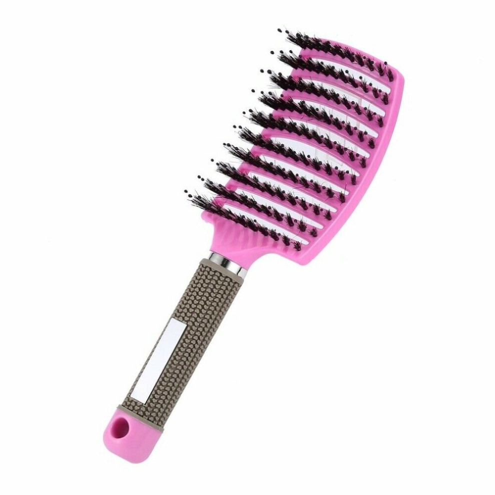 Ranpo (Pink) Women Bristle Nylon Hairbrush Scalp Massage Comb Pink
