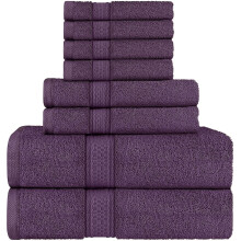(Plum) Utopia Towels - Towels Set, Grey - 2 Bath Towels, 2 Hand Towels, and 4 Washcloths