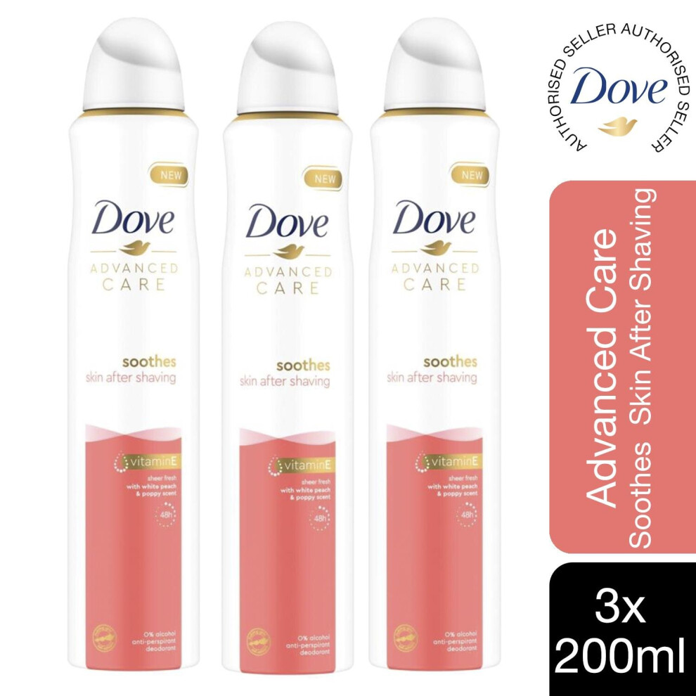 3x200ml Dove Advanced Care 48H Protection Anti-Perspirant Deodorant