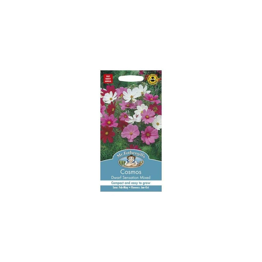 Mr Fothergill's Pictorial Packet Flower Cosmos Dwarf Sensation Mixed Seeds
