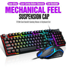Gaming Rainbow RGB LED Backlit Mechanical Keyboard and Mouse Set for PC Laptop
