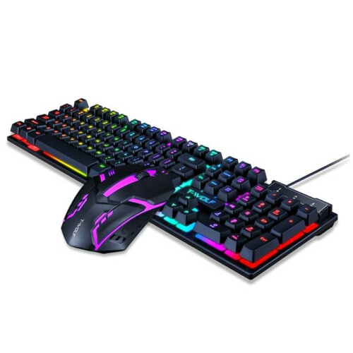 Gaming Rainbow RGB LED Backlit Mechanical Keyboard and Mouse Set for PC Laptop 2