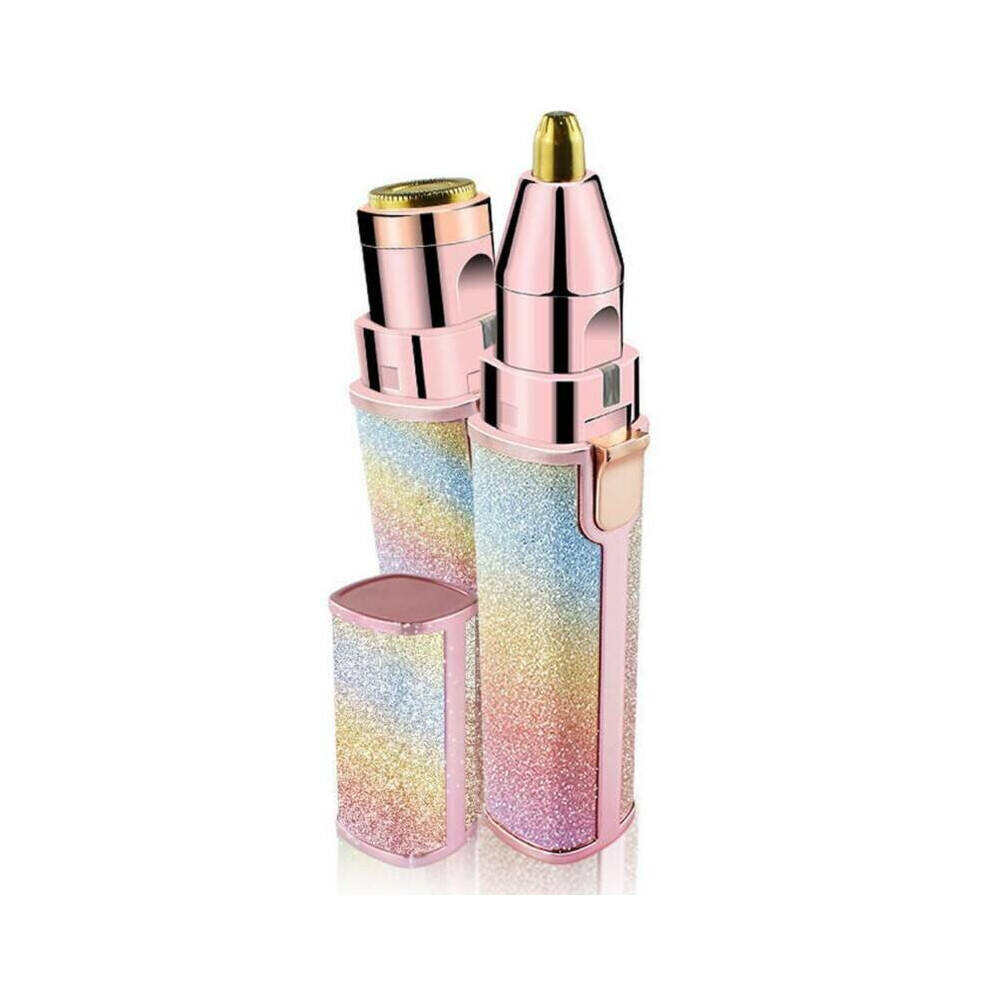 (Rainbow) Girl Lady Flawless Brows Facial Hair Remover Electric Eyebrow Trimmer Epilator