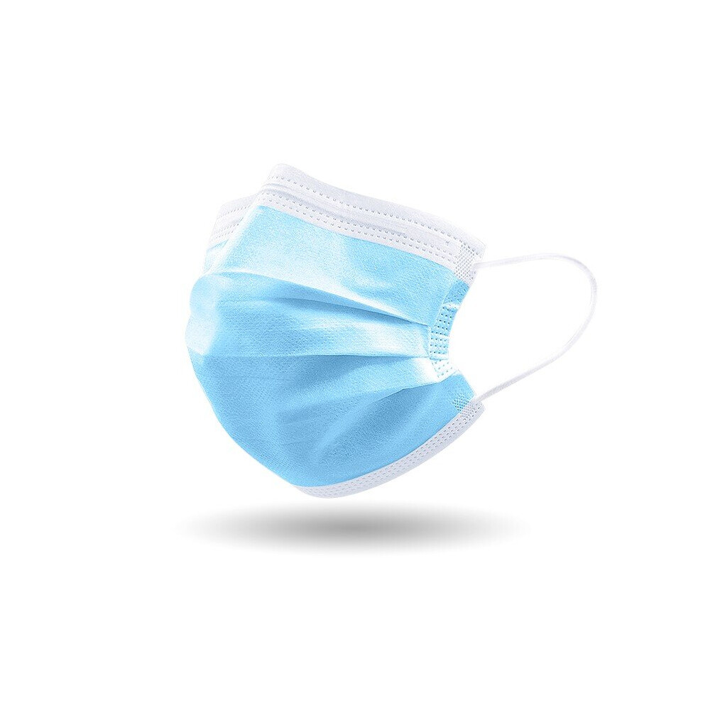 100Pcs Ce Certification Disposable Ear Loop 3 Layer Ply Blue Facemask Face Mask 699996254926