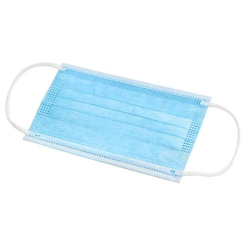 100 pièces - Masque jetable bleu à 3 plis, certifié CE, avec élastiques 2