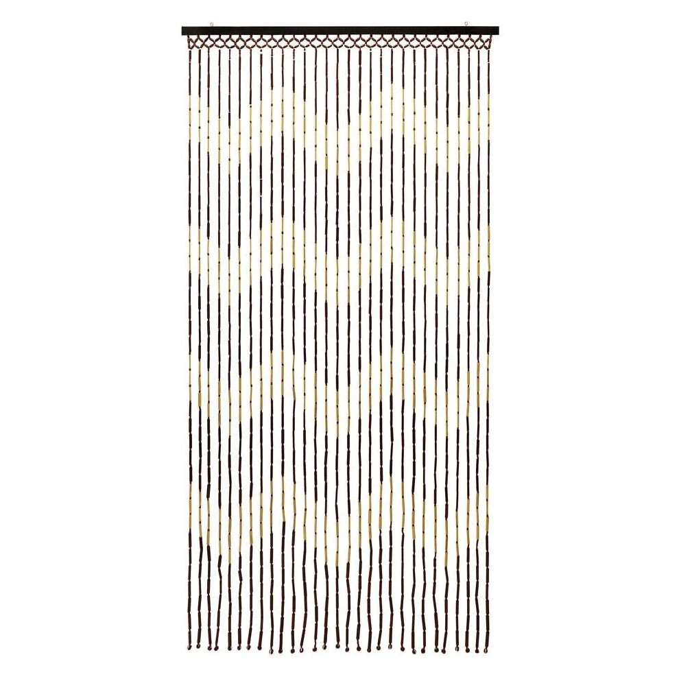 Jvl Provence Hanging Wooden Beaded Door Curtain, Zig Zag