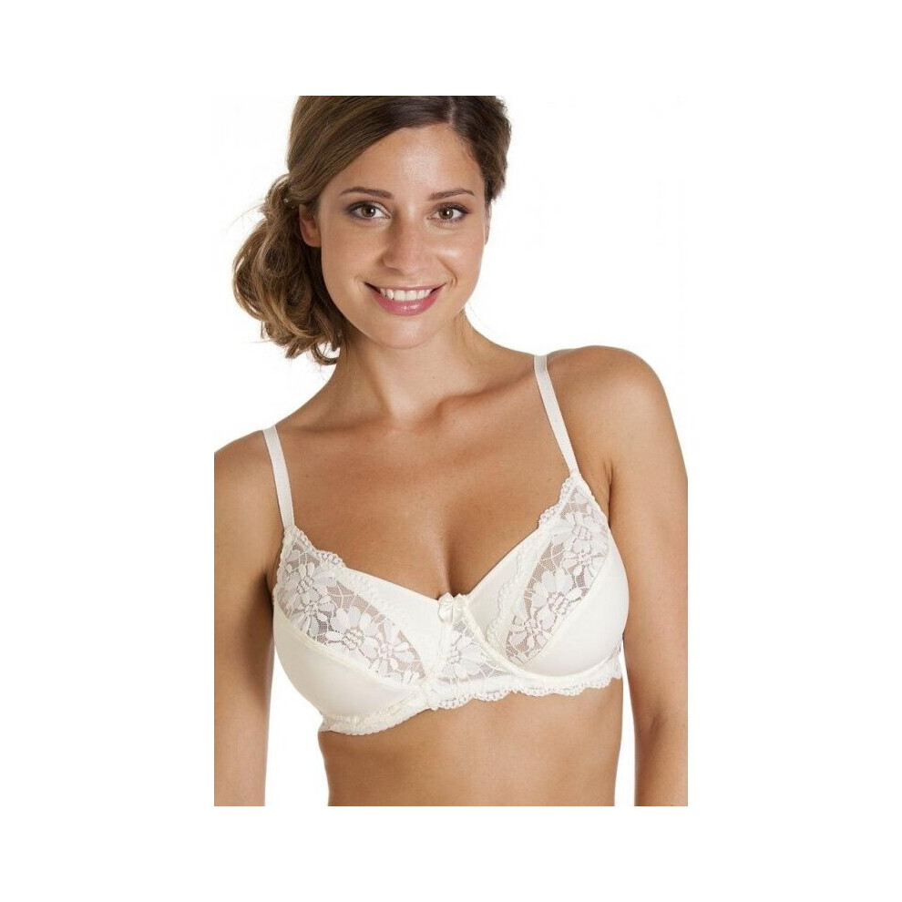 34 B, Ivory) Camille Womens Full Cup Underwired Lace Bra on OnBuy