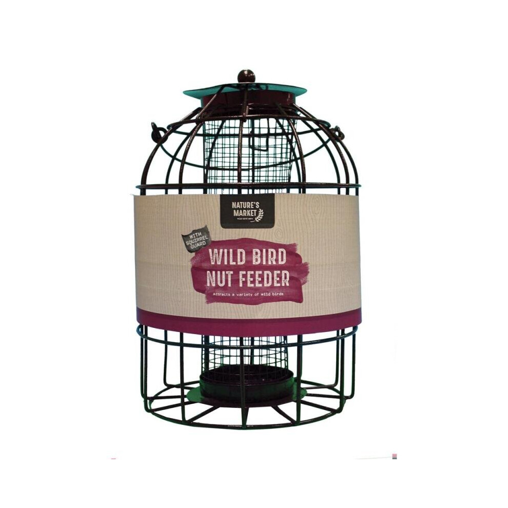 Natures Market 5 x Wild Bird Hanging Nut Feeder with Squirrel Guard