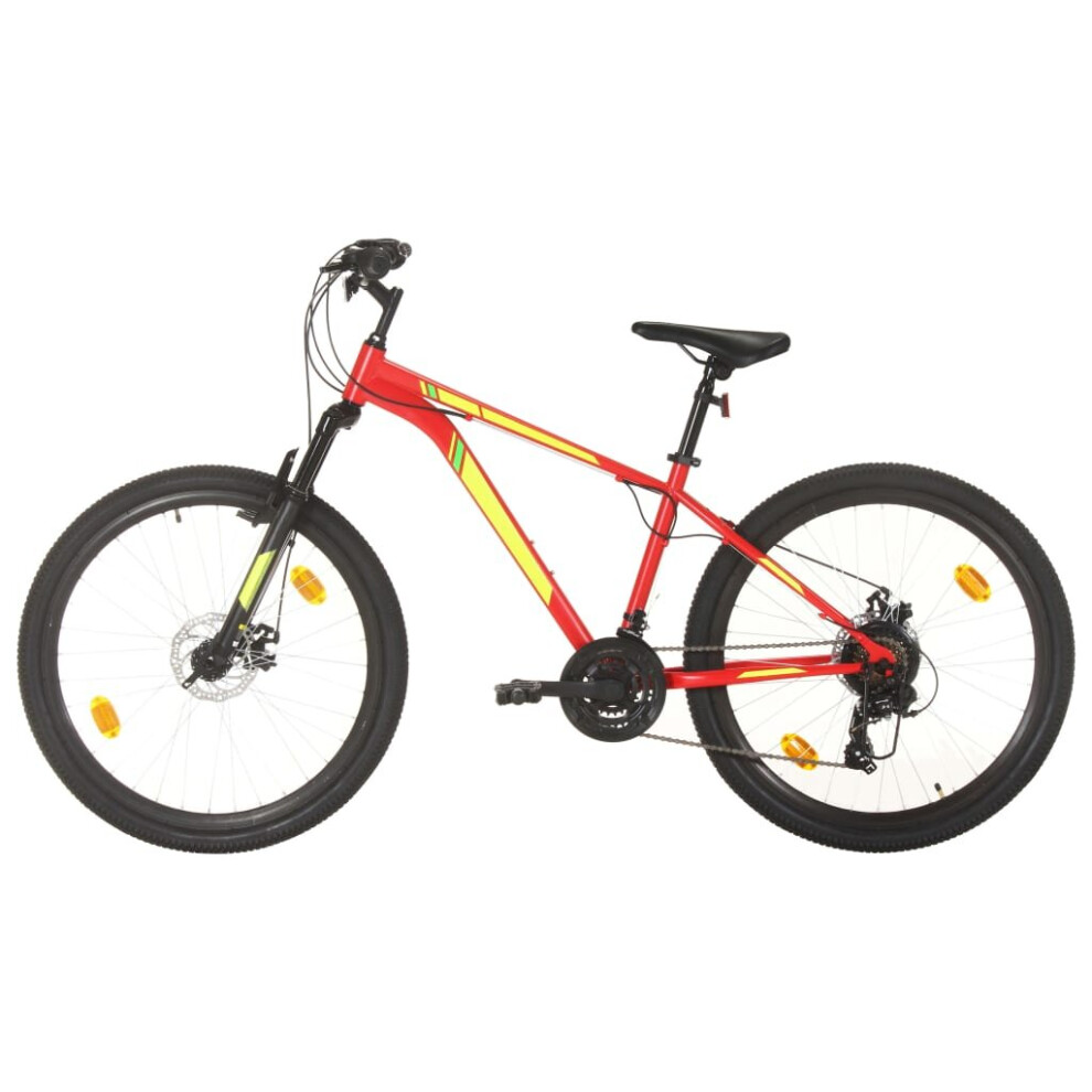 Vidaxl Mountain Bike 21 Speed 27.5 Inch Wheel 38 Cm Red Outdoor Sport Bicycle